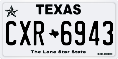 TX license plate CXR6943