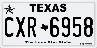 TX license plate CXR6958