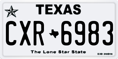 TX license plate CXR6983