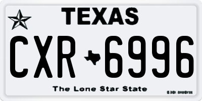TX license plate CXR6996