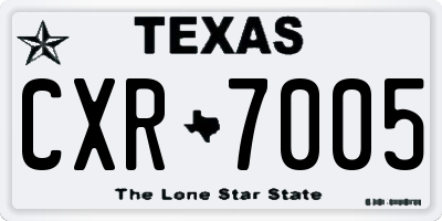 TX license plate CXR7005