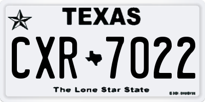 TX license plate CXR7022