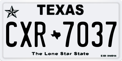 TX license plate CXR7037