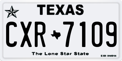 TX license plate CXR7109