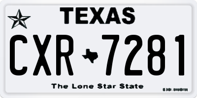 TX license plate CXR7281