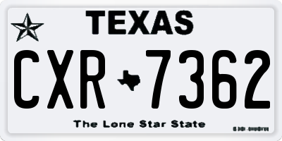 TX license plate CXR7362