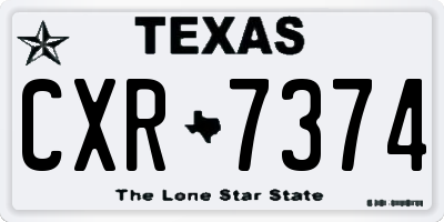TX license plate CXR7374