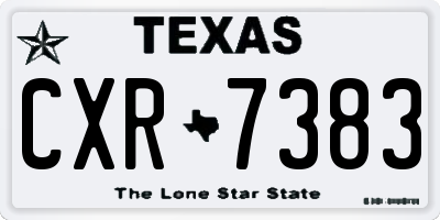 TX license plate CXR7383