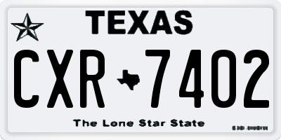 TX license plate CXR7402