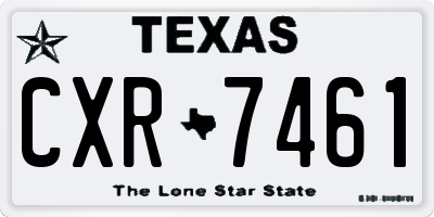 TX license plate CXR7461
