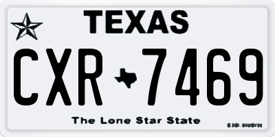 TX license plate CXR7469