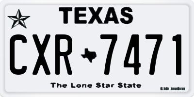 TX license plate CXR7471