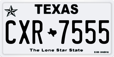 TX license plate CXR7555