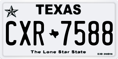TX license plate CXR7588