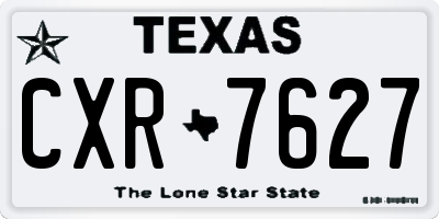 TX license plate CXR7627