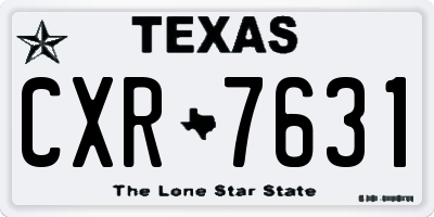 TX license plate CXR7631