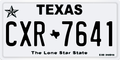 TX license plate CXR7641