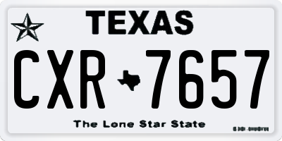 TX license plate CXR7657