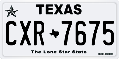 TX license plate CXR7675