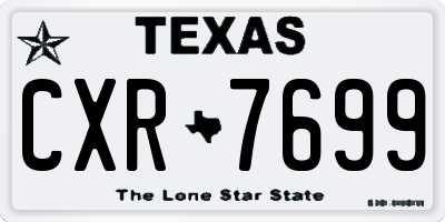 TX license plate CXR7699