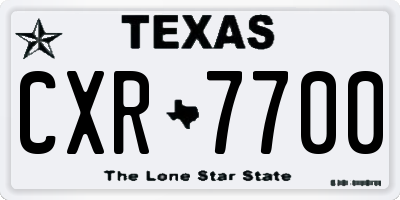 TX license plate CXR7700