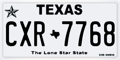 TX license plate CXR7768