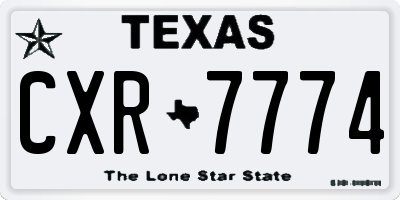 TX license plate CXR7774