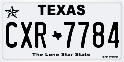 TX license plate CXR7784