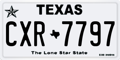 TX license plate CXR7797