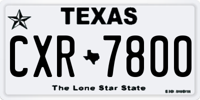 TX license plate CXR7800