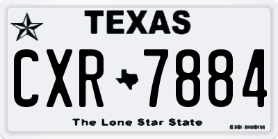 TX license plate CXR7884