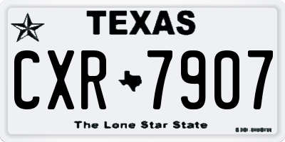 TX license plate CXR7907