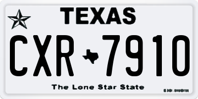 TX license plate CXR7910