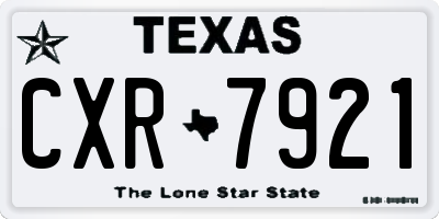 TX license plate CXR7921