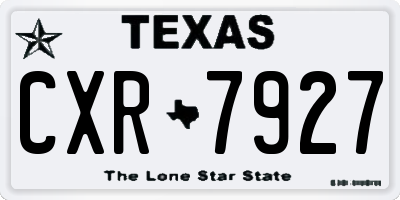 TX license plate CXR7927