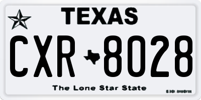 TX license plate CXR8028