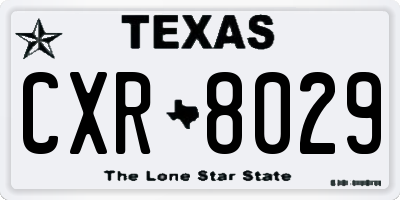 TX license plate CXR8029
