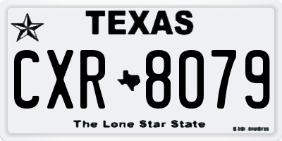 TX license plate CXR8079