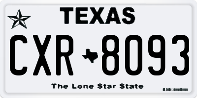 TX license plate CXR8093