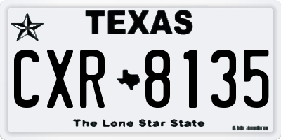 TX license plate CXR8135