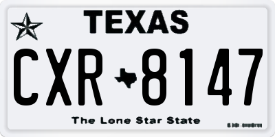 TX license plate CXR8147