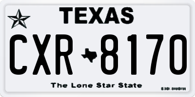 TX license plate CXR8170