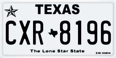 TX license plate CXR8196