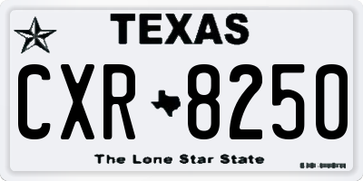TX license plate CXR8250