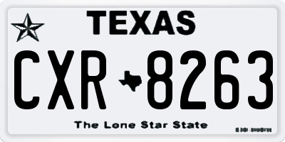 TX license plate CXR8263