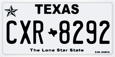 TX license plate CXR8292