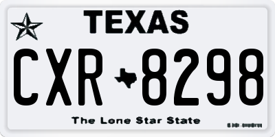 TX license plate CXR8298