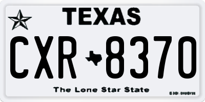 TX license plate CXR8370