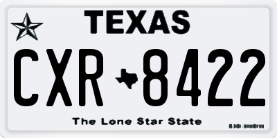 TX license plate CXR8422