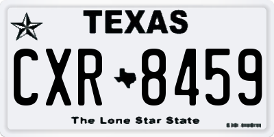 TX license plate CXR8459